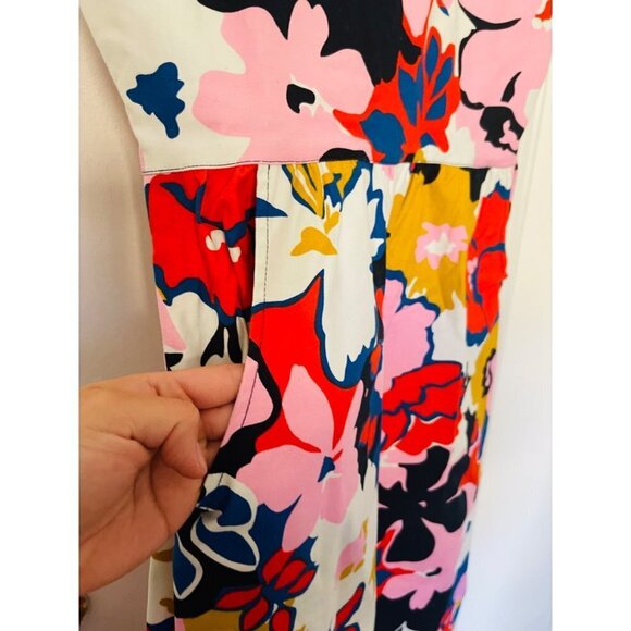 Anthropologie Whit Two Petal Print Dress with pockets and back opening Sz 6 - Picture 7 of 10